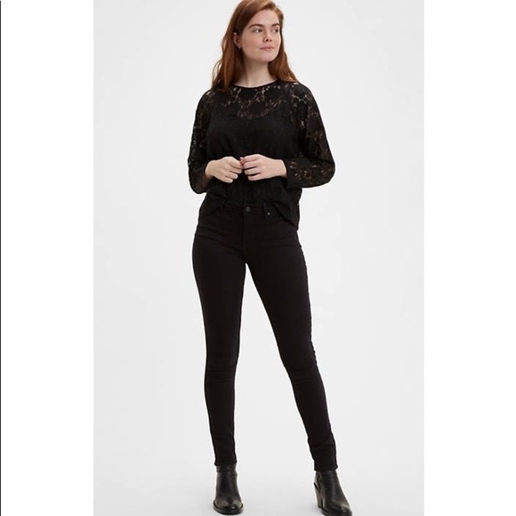LEVI'S |  711 SKINNY BLACK JEANS - Picture 1 of 14